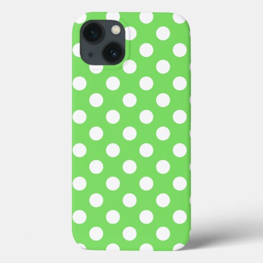 Weiße Polka Punkte auf apfelgrünem Case-Mate iPhon iPhone Hülle (Rückseite)