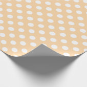 Weiße Polka-Punkte auf Beige Geschenkpapier (Ecke)