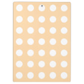 Weiße Polka-Punkte auf Beige Klemmbrett (Rückseite)