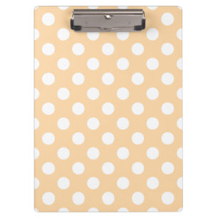 Weiße Polka-Punkte auf Beige Klemmbrett
