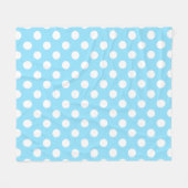 Weiße Polka-Punkte auf blass blau Fleecedecke (Vorderseite (Horizontal))