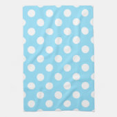Weiße Polka-Punkte auf blass blau Handtuch (Vertikal)