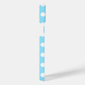 Weiße Polka-Punkte auf blass blau iPhone Hülle (Rechte Seite)