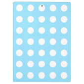 Weiße Polka-Punkte auf blass blau Klemmbrett (Rückseite)