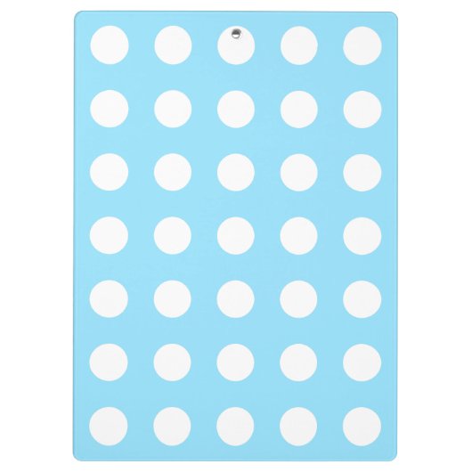 Weiße Polka-Punkte auf blass blau Klemmbrett (Rückseite)