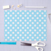 Weiße Polka-Punkte auf blass blau Seidenpapier (Handwerk)
