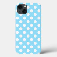 Weiße Polka Punkte auf blass blauen Case-Mate iPho