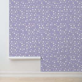 Weiße Polka-Punkte auf blassem Violett Tapete