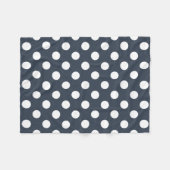 Weiße Polka-Punkte auf blau-grau Fleecedecke (Vorderseite (Horizontal))