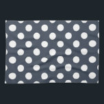 Weiße Polka-Punkte auf blau-grau Geschirrtuch<br><div class="desc">Weiße Polka-Punkte auf blau-grau</div>