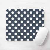 Weiße Polka-Punkte auf blau-grau Mousepad (Mit Mouse)