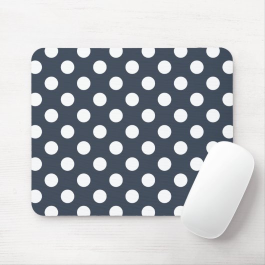 Weiße Polka-Punkte auf blau-grau Mousepad (Mit Mouse)