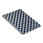 Weiße Polka-Punkte auf blau-grau Notizblock (Rechte Seite)