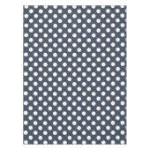 Weiße Polka-Punkte auf blau-grau Tischdecke (Vorderseite)