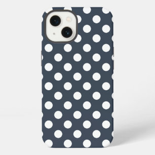 Weiße Polka Punkte auf blaugrau Case-Mate iPhone c 13 Hülle