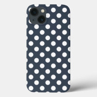 Weiße Polka Punkte auf blaugrau Case-Mate iPhone c