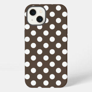 Weiße Polka Punkte auf braunem Fall Case-Mate iPho iPhone 13 Hülle