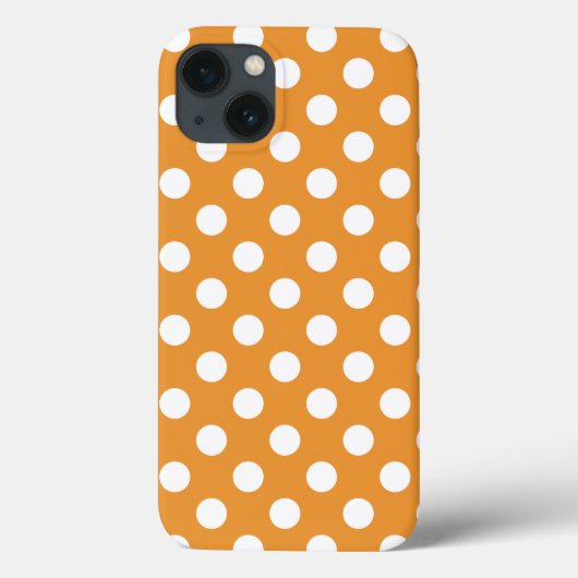 Weiße Polka Punkte auf dem gelben Fall Case-Mate i Case-Mate iPhone Hülle (Rückseite)
