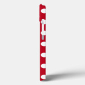 Weiße Polka Punkte auf dem roten Fall Case-Mate iP iPhone Hülle (Rückseite / Links)