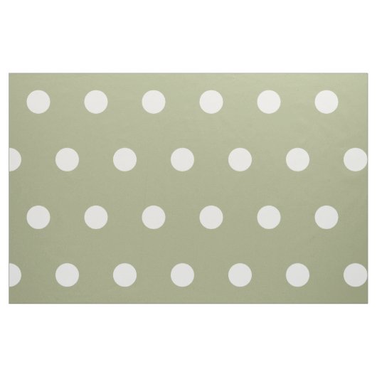 Weiße Polka-Punkte auf der Seite Grün Stoff (Fat Quarter (45,7 x 55,9 cm))