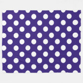 Weiße Polka-Punkte auf dunkelblau Fleecedecke (Vorderseite (Horizontal))
