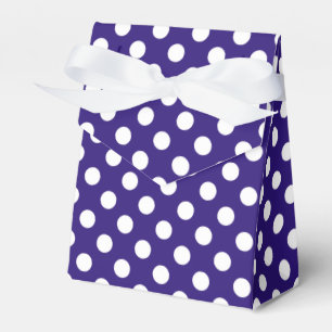 Weiße Polka-Punkte auf dunkelblau Geschenkschachtel