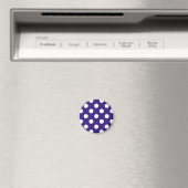Weiße Polka-Punkte auf dunkelblau Magnet (In Situ (Geschirrspüler))