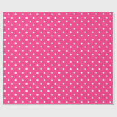 Weiße Polka Punkte auf Fuchsia Farbe Geschenkpapier (Flach)
