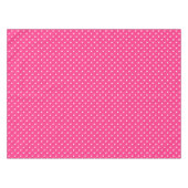 Weiße Polka Punkte auf Fuchsia Farbe Tischdecke (Vorderseite (Horizontal))