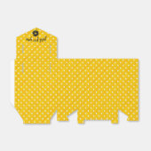 weiße Polka-Punkte auf Gelb Geschenkschachtel (Ungefaltet)