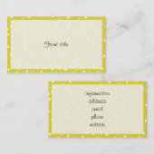 Weiße Polka-Punkte auf Gelb Visitenkarte (Vorne/Hinten)