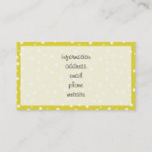 Weiße Polka-Punkte auf Gelb Visitenkarte (Rückseite)