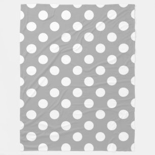 Weiße Polka-Punkte auf grau Fleecedecke