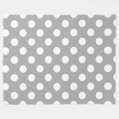 Weiße Polka-Punkte auf grau Fleecedecke (Vorderseite (Horizontal))