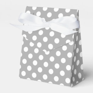 Weiße Polka-Punkte auf grau Geschenkschachtel