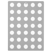 Weiße Polka-Punkte auf grau Klemmbrett (Rückseite)