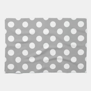 Weiße Polka-Punkte auf grau Küchentuch