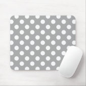 Weiße Polka-Punkte auf grau Mousepad (Mit Mouse)