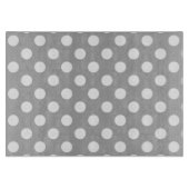 Weiße Polka-Punkte auf grau Schneidebrett (Vorderseite)