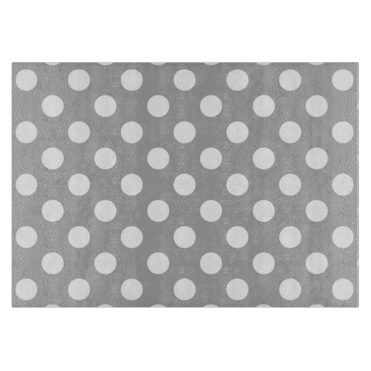 Weiße Polka-Punkte auf grau Schneidebrett (Vorderseite)