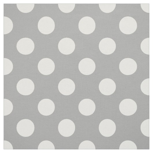 Weiße Polka-Punkte auf grau Stoff (Muster)