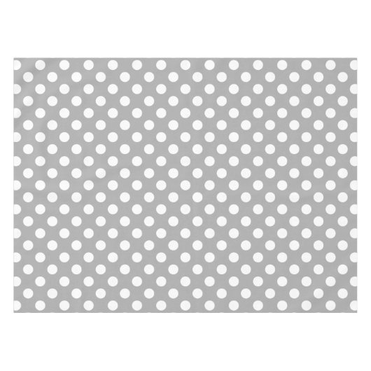 Weiße Polka-Punkte auf grau Tischdecke (Vorderseite (Horizontal))