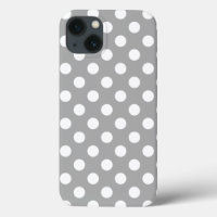 Weiße Polka Punkte auf grauem Fall Case-Mate iPhon