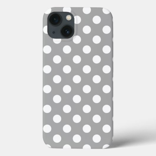 Weiße Polka Punkte auf grauem Fall Case-Mate iPhon iPhone Hülle (Rückseite)