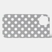 Weiße Polka Punkte auf grauem Fall Case-Mate iPhon iPhone Hülle (Rückseite (Horizontal))