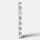 Weiße Polka Punkte auf grauem Fall Case-Mate iPhon iPhone Hülle (Rückseite / Links)