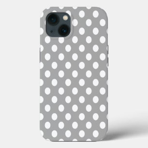 Weiße Polka Punkte auf grauem Fall Case-Mate iPhon iPhone 13 Hülle