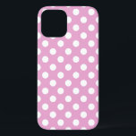 Weiße Polka-Punkte auf hellrosa Case-Mate iPhone Hülle<br><div class="desc">Weiße Polka-Punkte auf hellrosa</div>