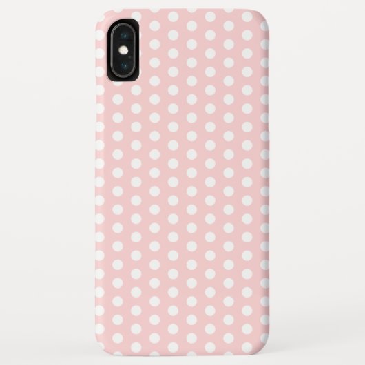Weiße Polka-Punkte auf hellrosa Case-Mate iPhone Hülle (Rückseite)