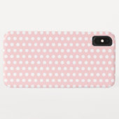 Weiße Polka-Punkte auf hellrosa Case-Mate iPhone Hülle (Rückseite (Horizontal))